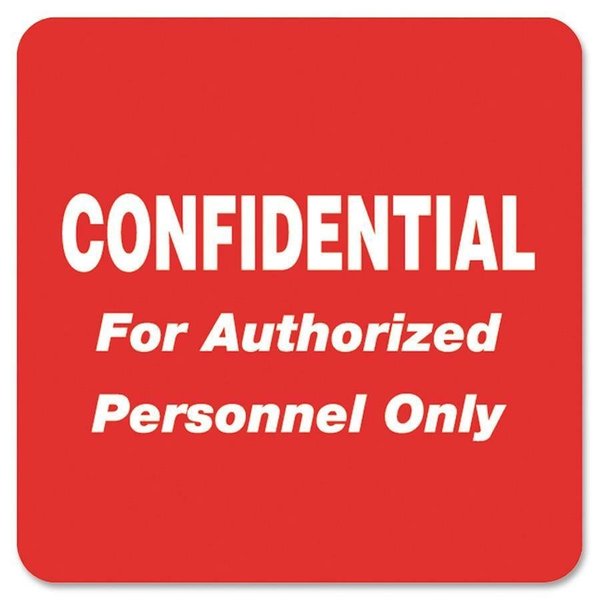 Tabbies Confidential Label, Personnel Only, 2"x2", 500/RL, RD TAB40570
